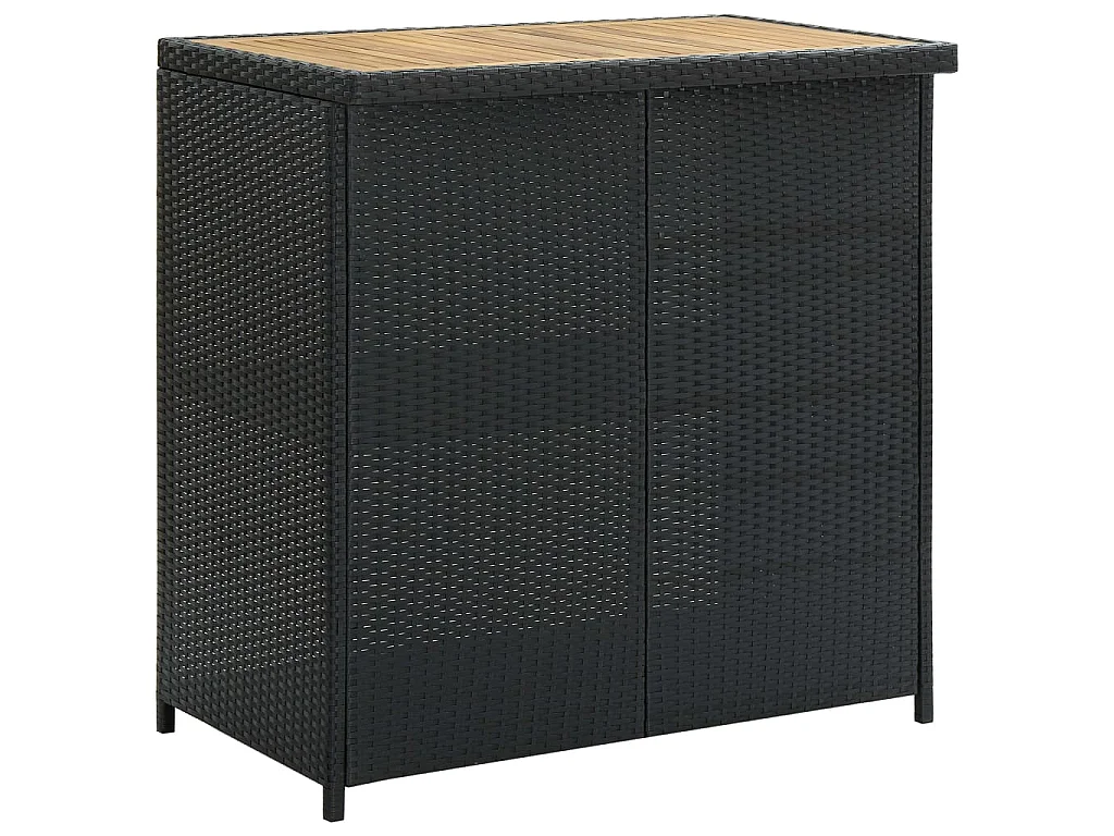 Ensemble de bar 3 pcs Résine tressée Noir