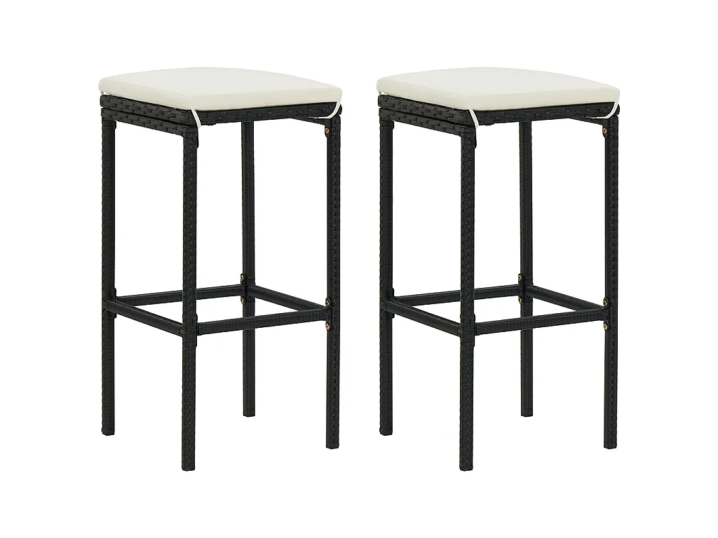 Ensemble de bar 3 pcs Résine tressée Noir