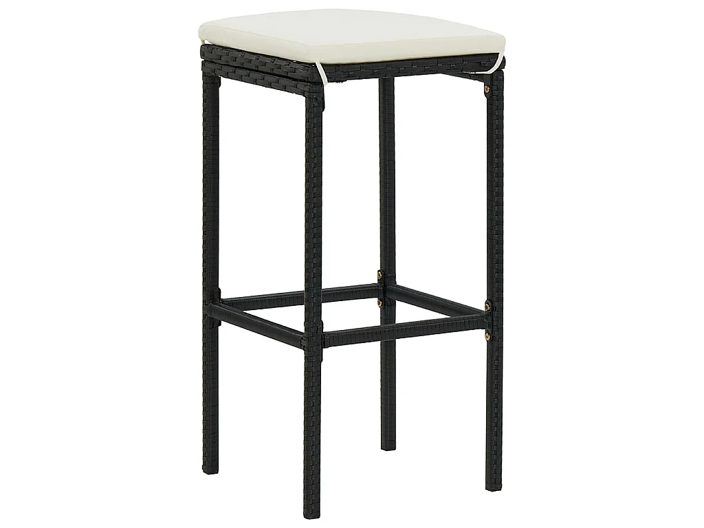 Ensemble de bar 3 pcs Résine tressée Noir