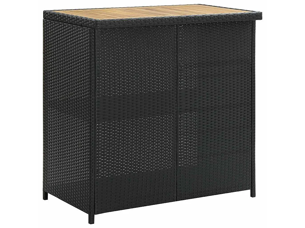 Ensemble de bar 3 pcs Résine tressée Noir