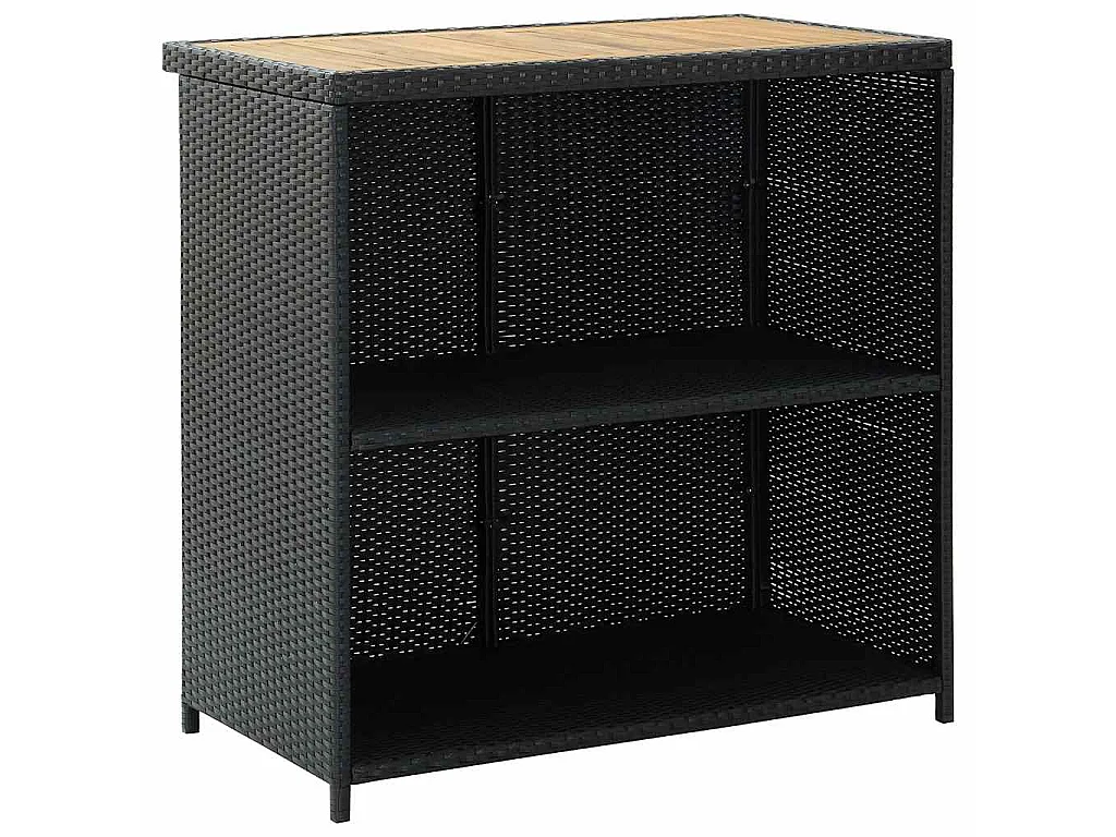 Ensemble de bar 3 pcs Résine tressée Noir