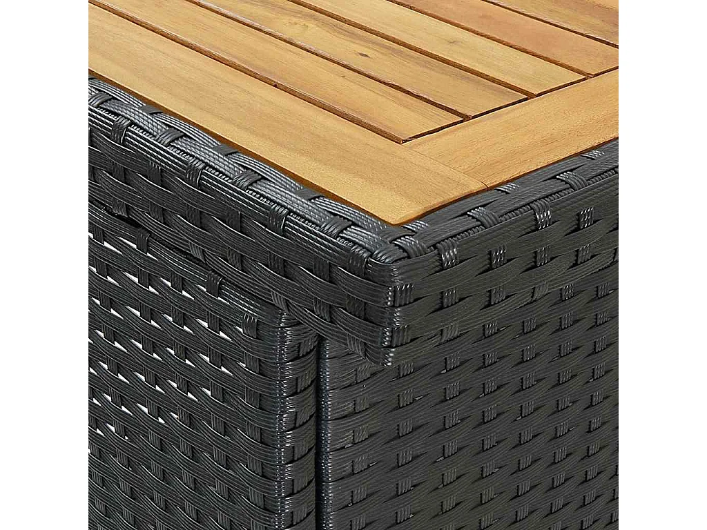 Ensemble de bar 3 pcs Résine tressée Noir