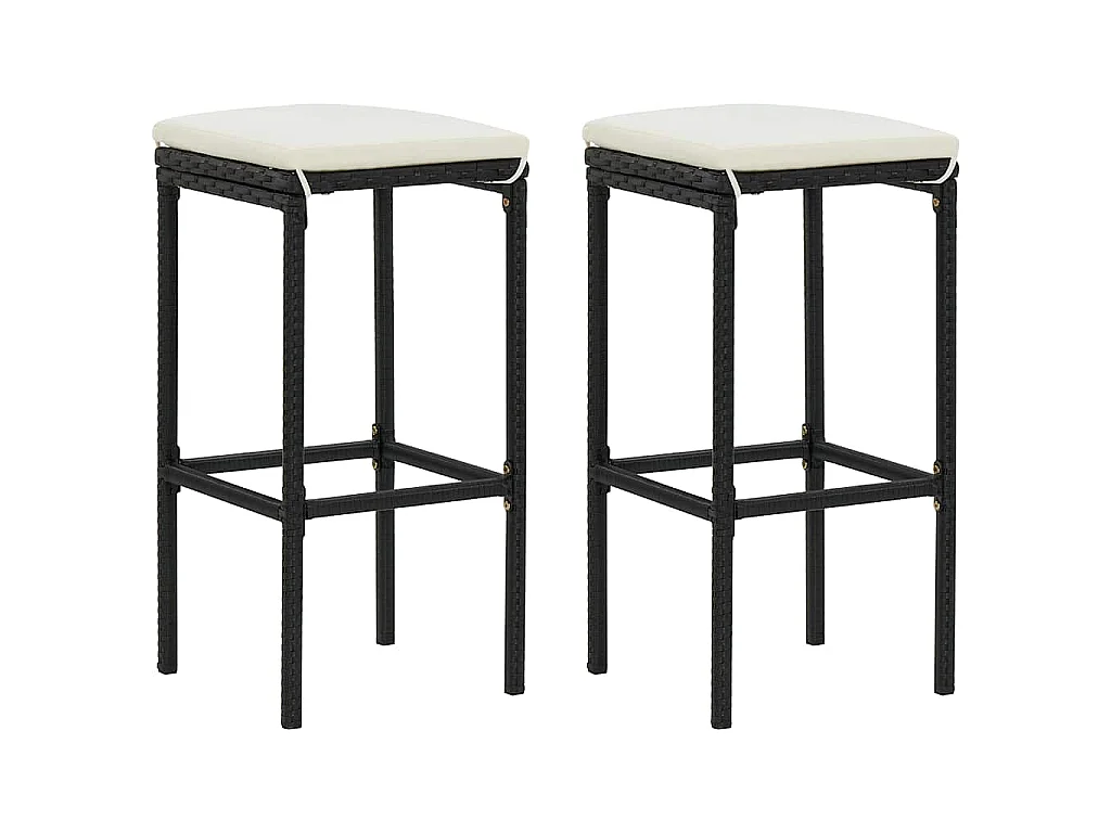 Ensemble de bar 3 pcs Résine tressée Noir