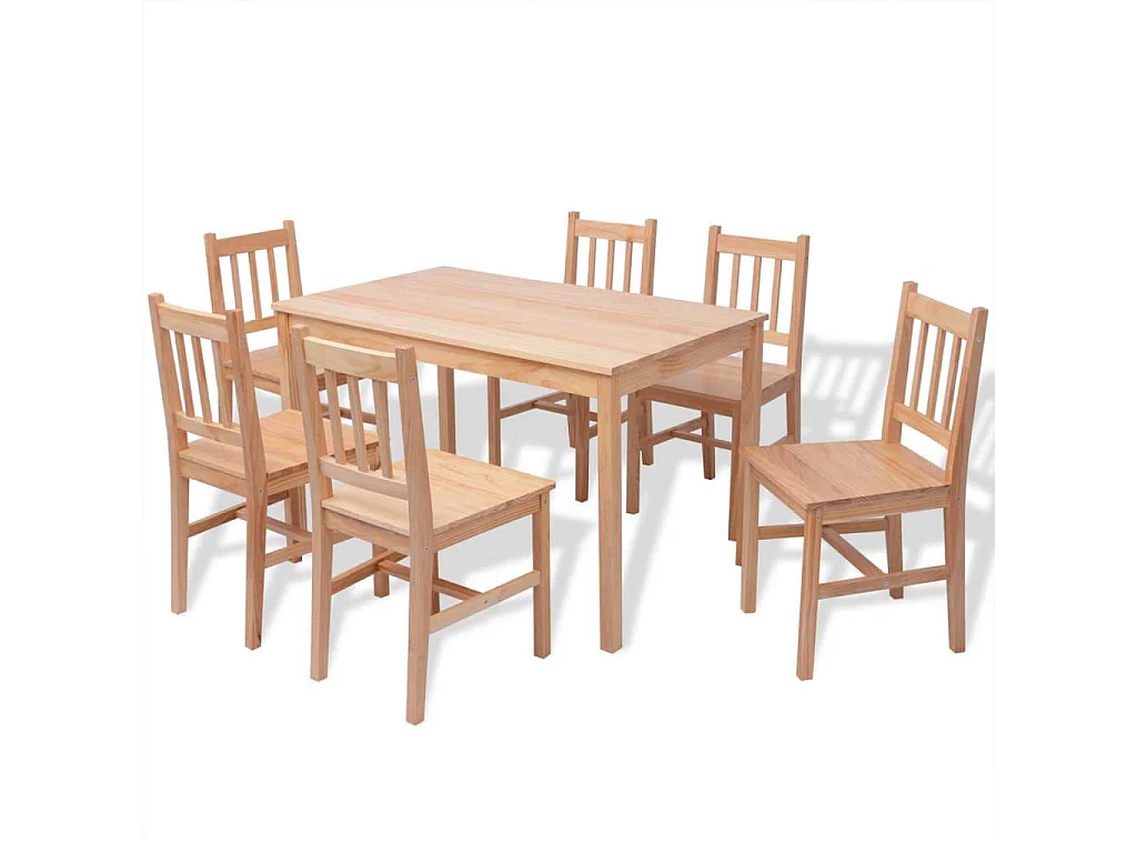 Conjunto de comedor 7 piezas madera de pino