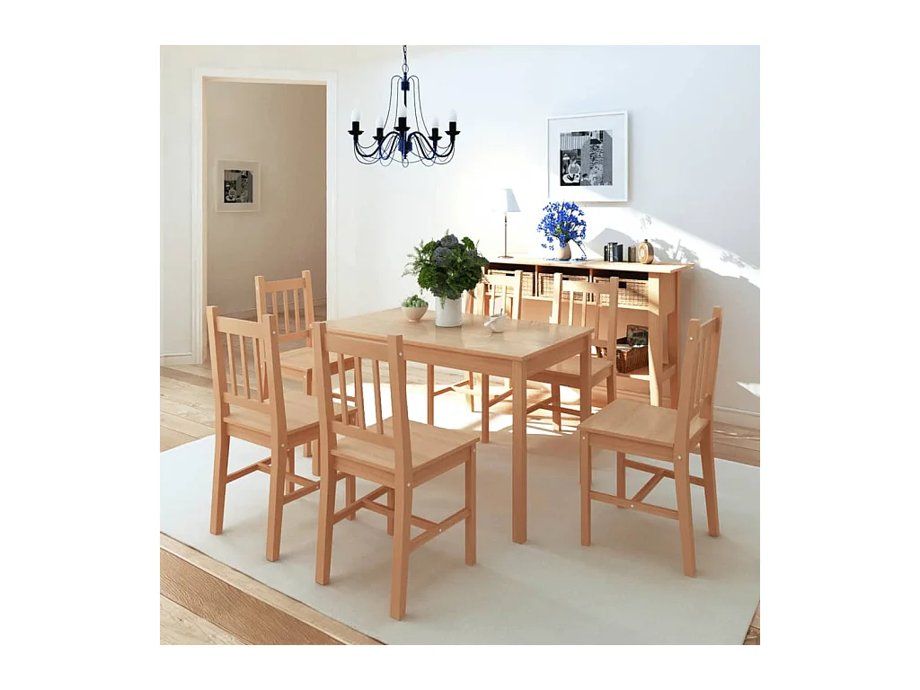 Ensemble de salle à manger sept pièces Pinède