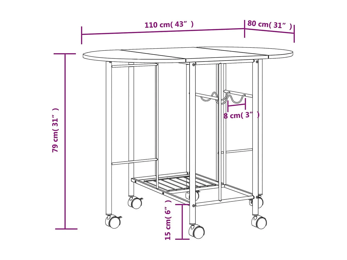Set Tavolo e Sedie 5 pz Pieghevoli in MDF