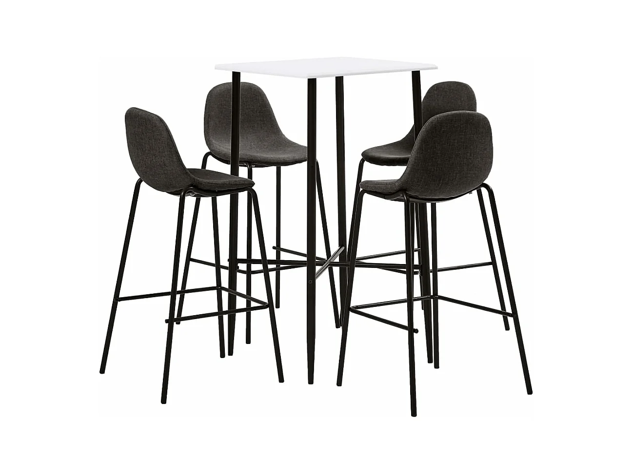 Ensemble de bar 5 pcs Tissu Gris foncé