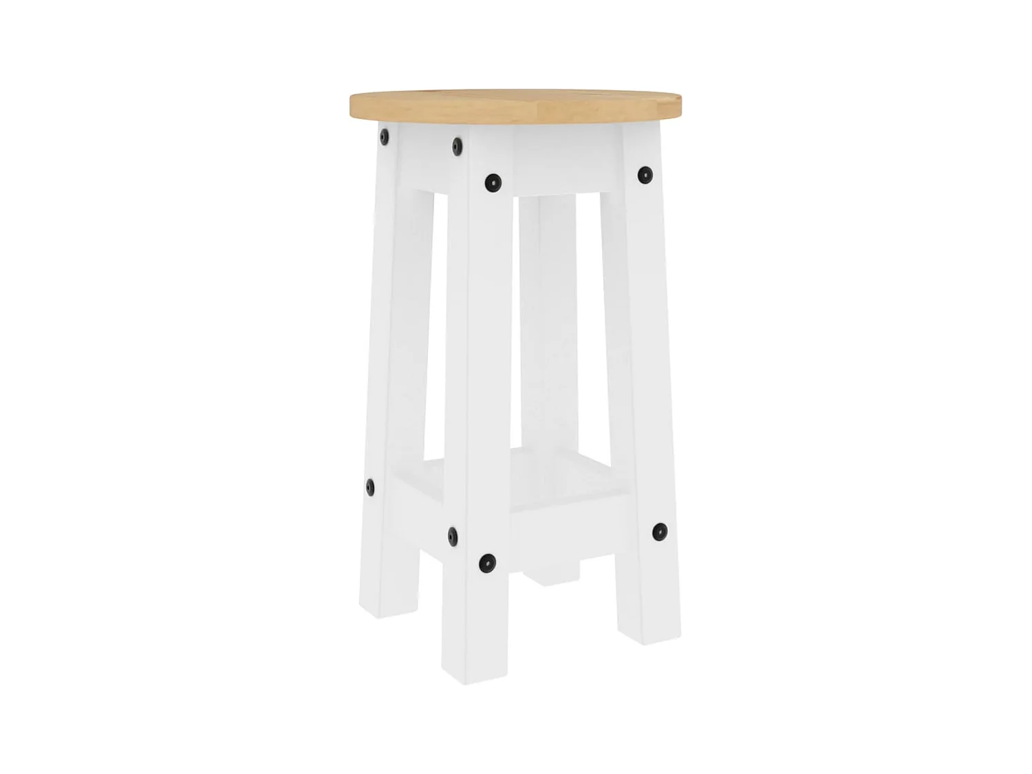 Bancos de bar 2 pcs madeira de pinho maciça branco