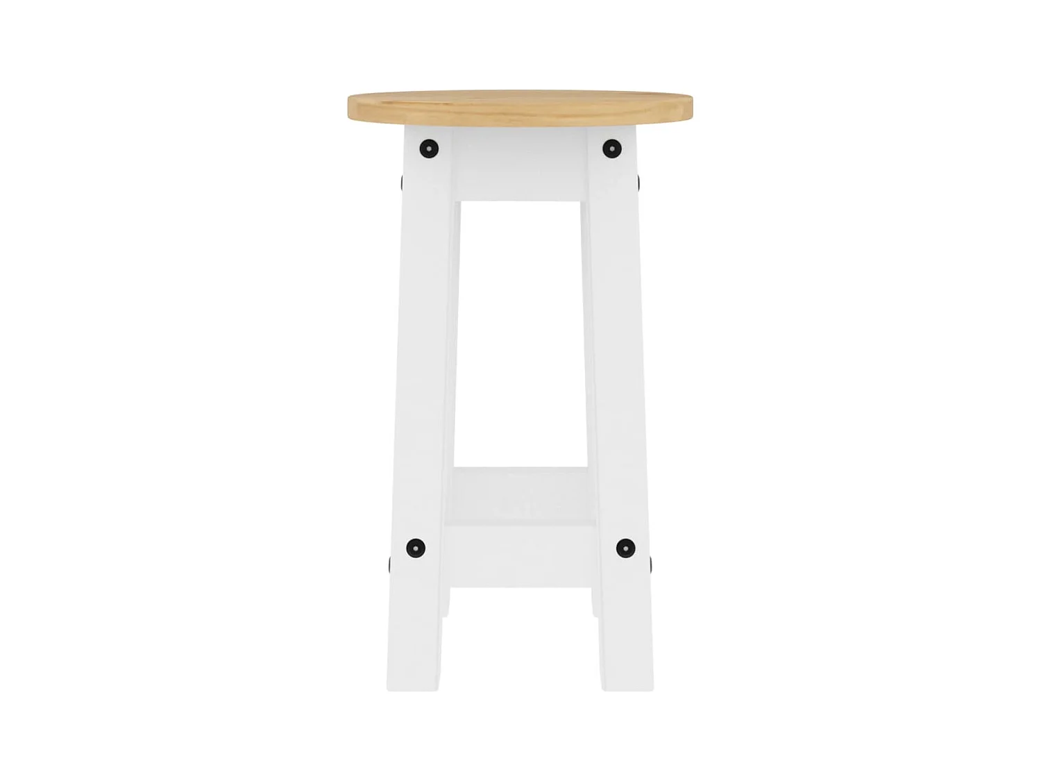 Bancos de bar 2 pcs madeira de pinho maciça branco