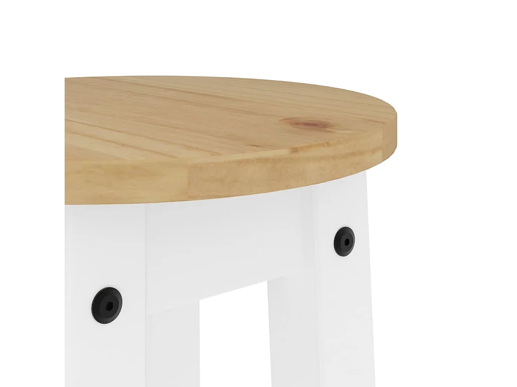 Tabourets de bar lot de 2 blanc bois massif de pin