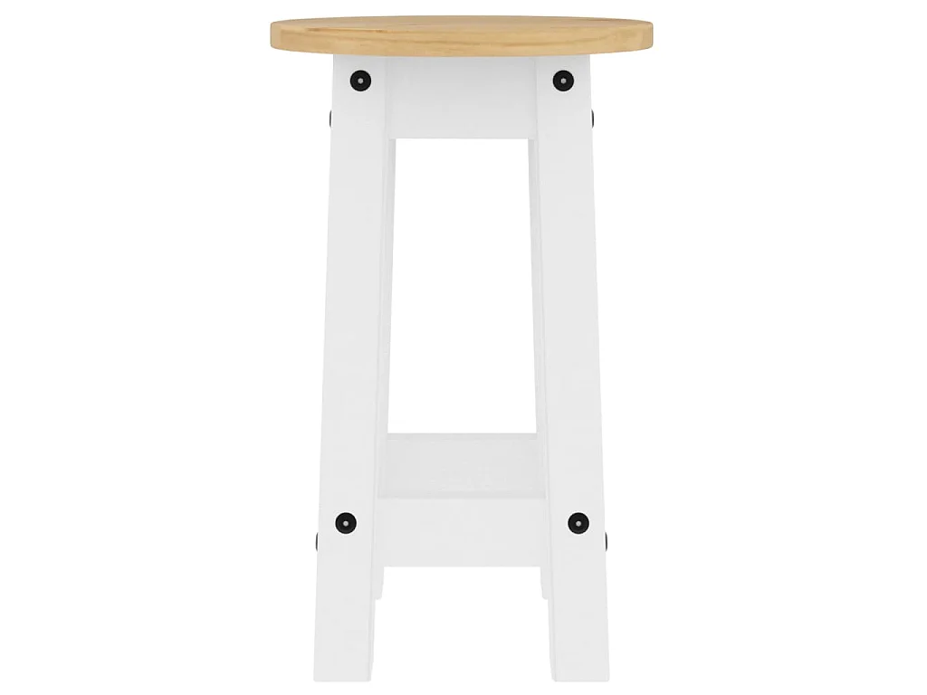Bancos de bar 2 pcs madeira de pinho maciça branco