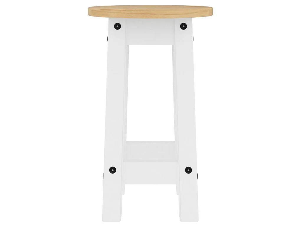Bancos de bar 2 pcs madeira de pinho maciça branco