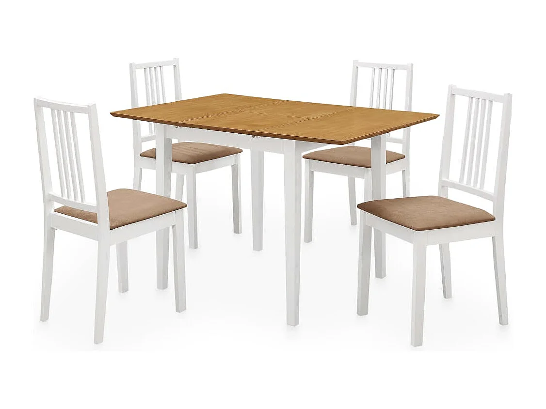 Juego de muebles de comedor 5 piezas MDF blanco