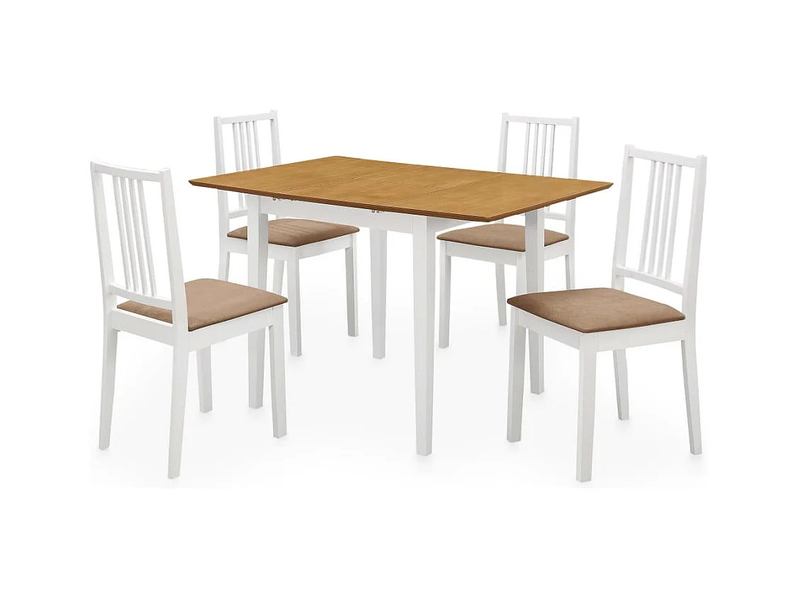 Mobilier de salle à manger 5 pcs MDF Blanc