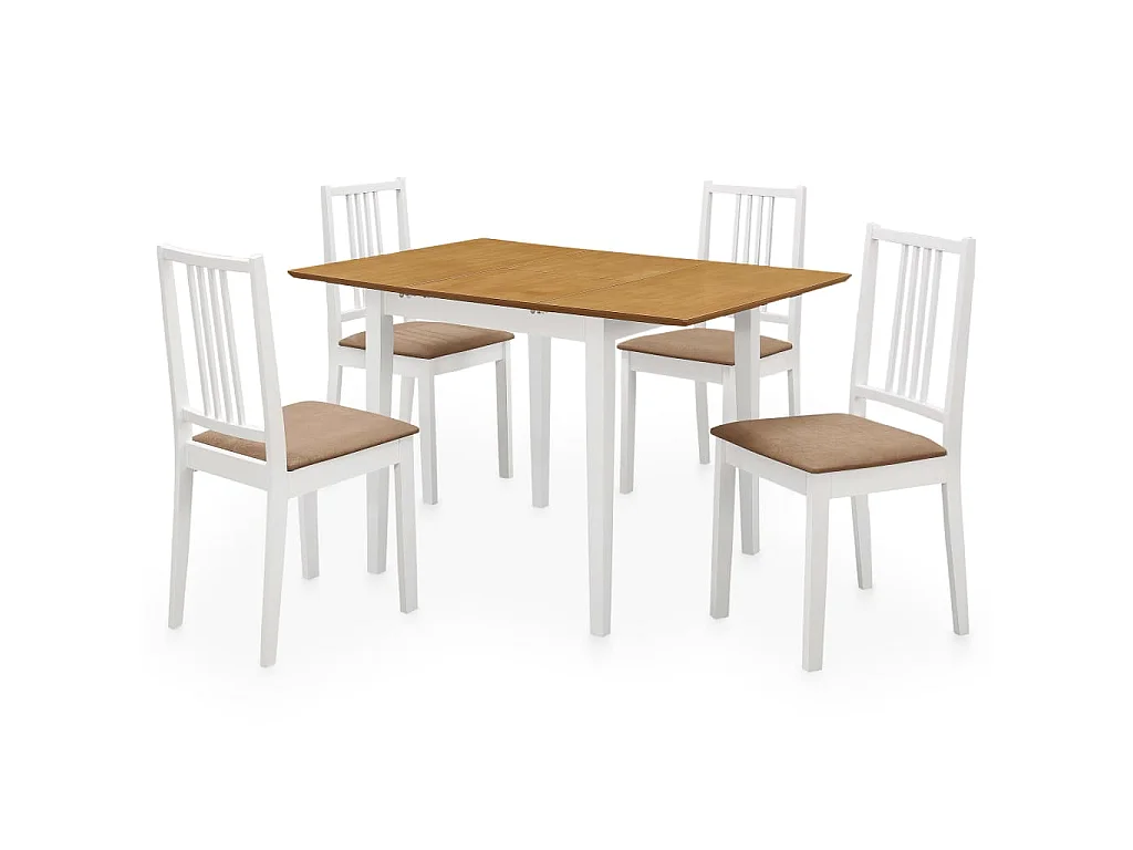 Mobilier de salle à manger 5 pcs MDF Blanc
