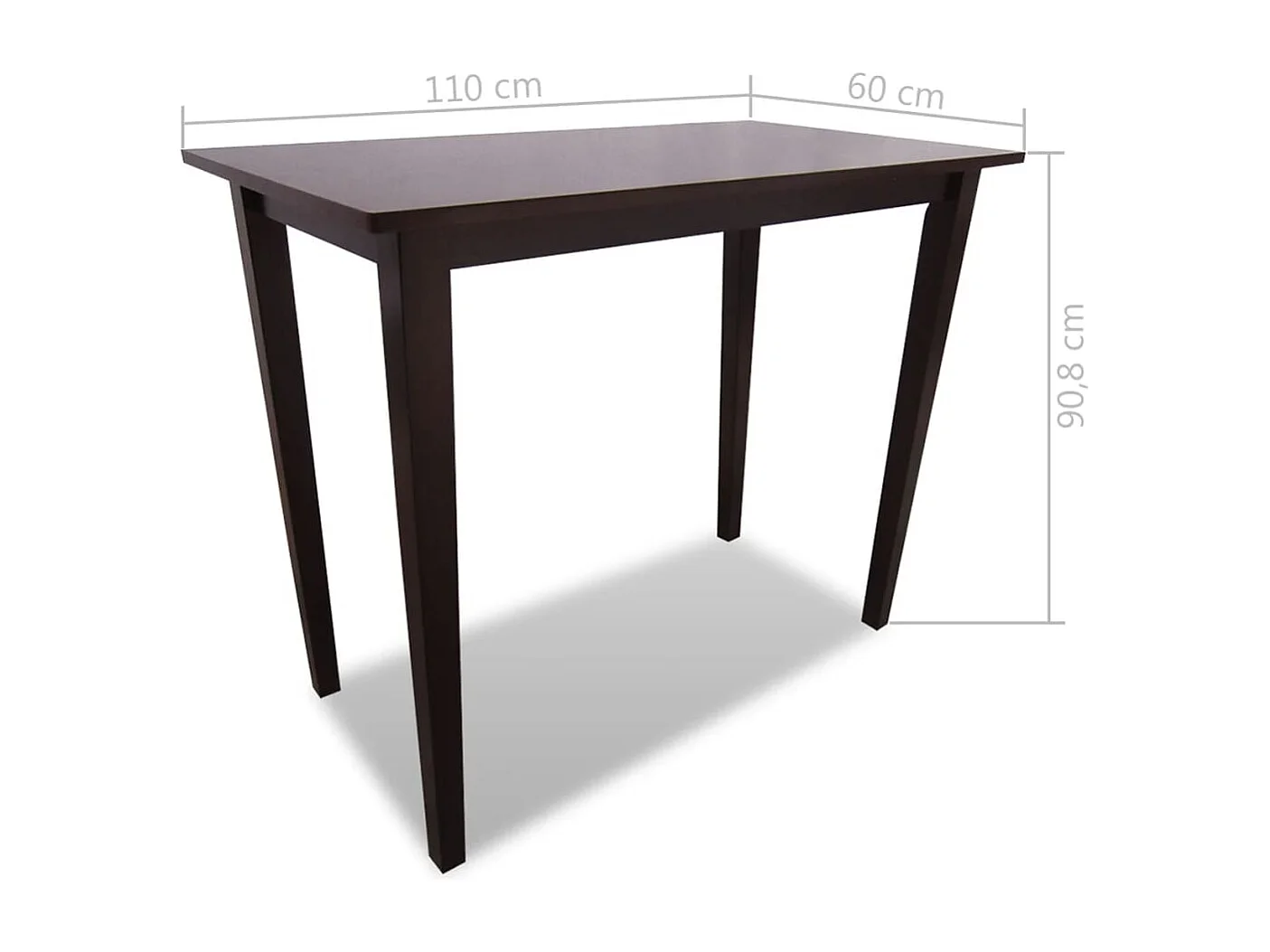 Bartafel met 4 barstoelen set hout bruin