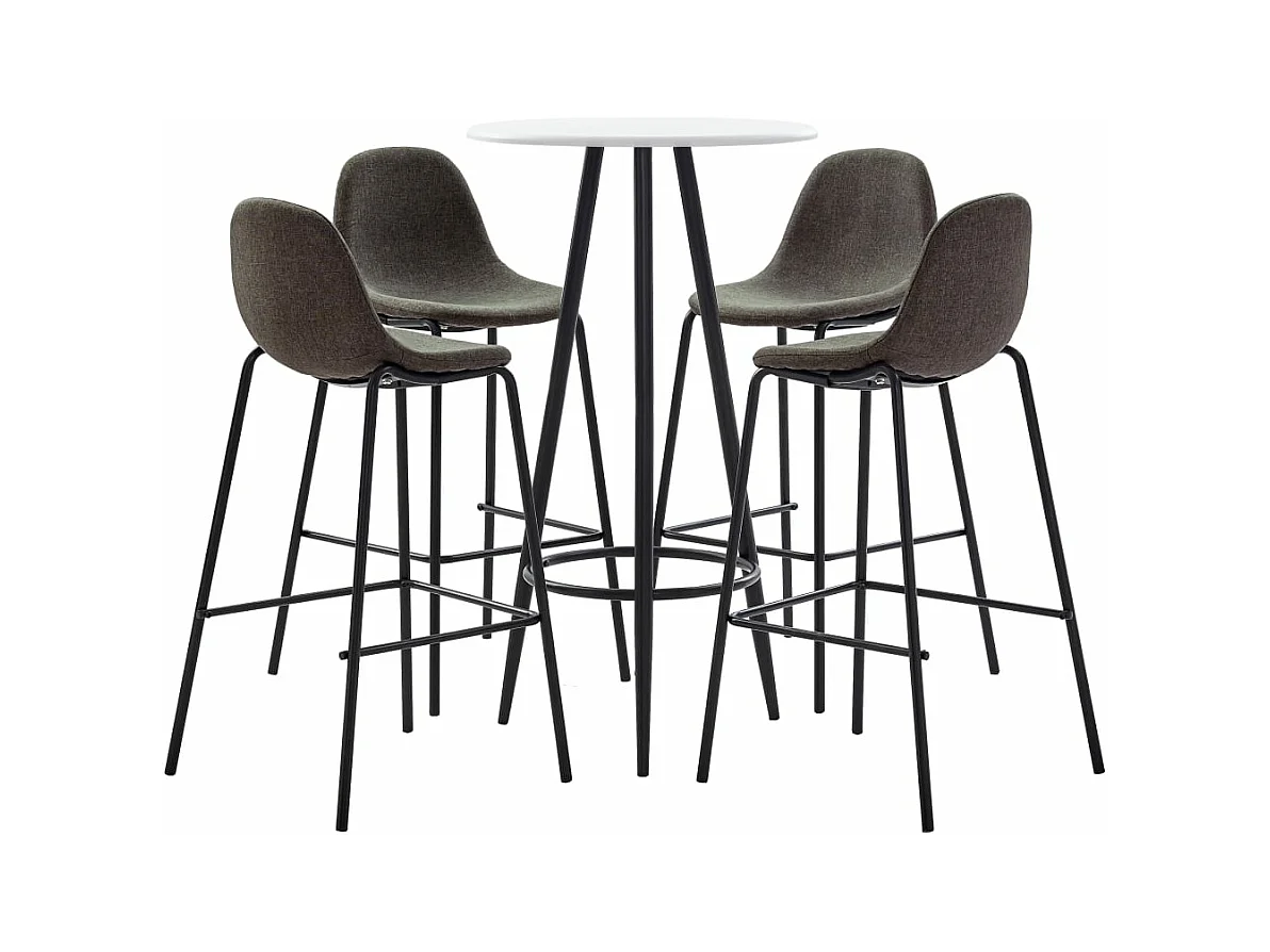 Ensemble de bar 5 pcs Tissu Gris foncé