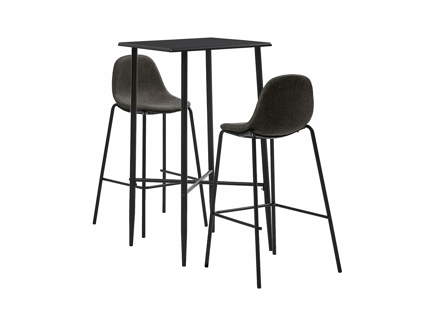 Ensemble de bar 3 pcs Tissu Gris foncé