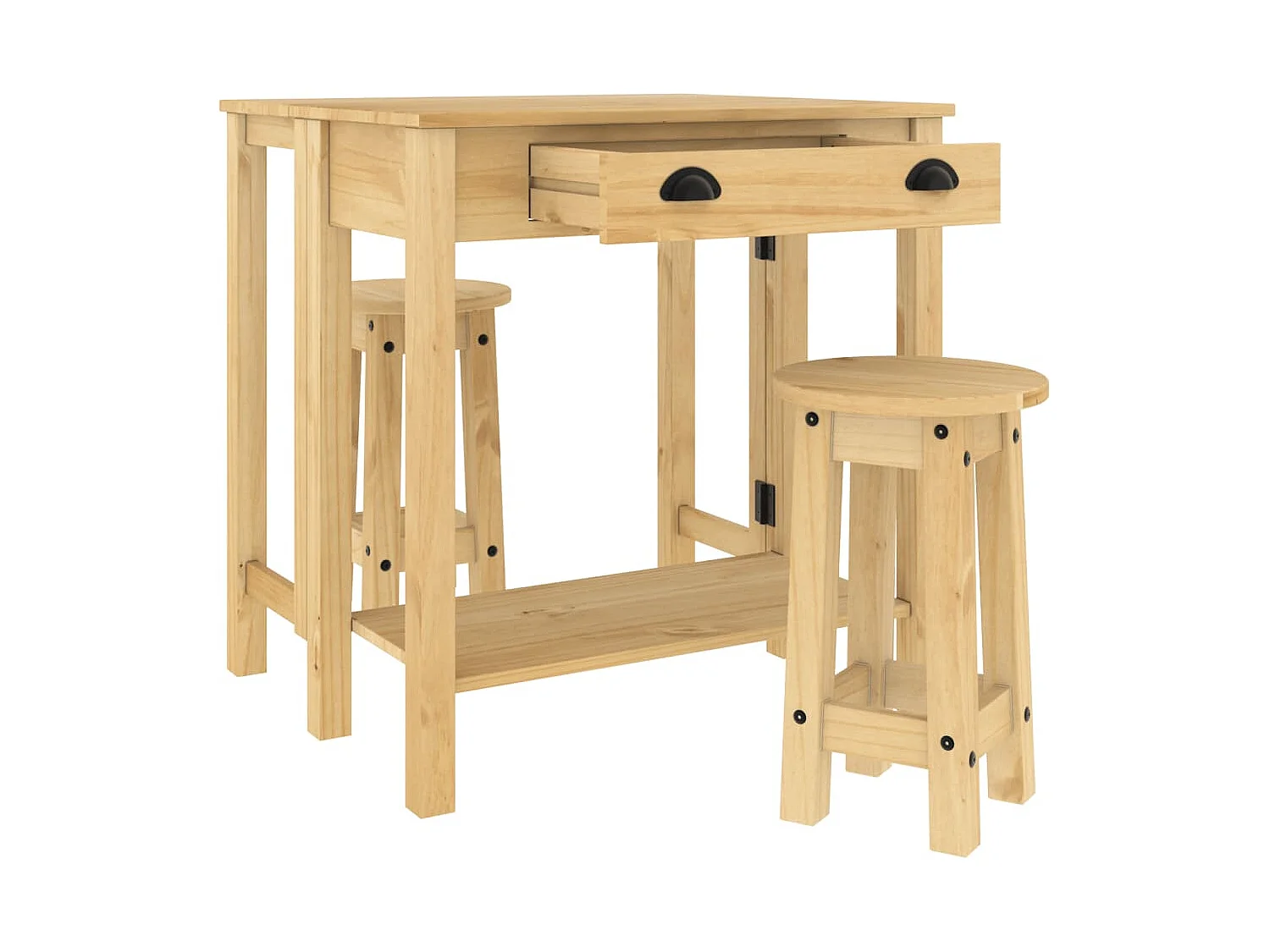 3-delige Barset massief grenenhout