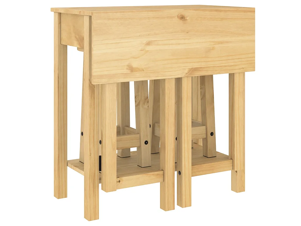 3-tlg. Bar-Set Massivholz Kiefer