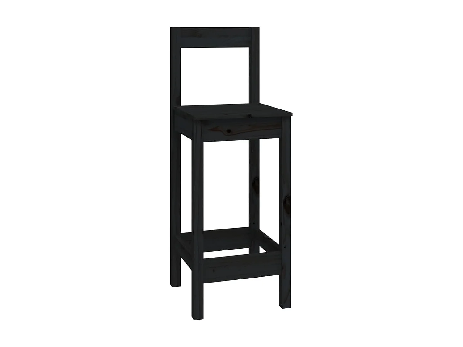 9-delige Barset massief grenenhout zwart