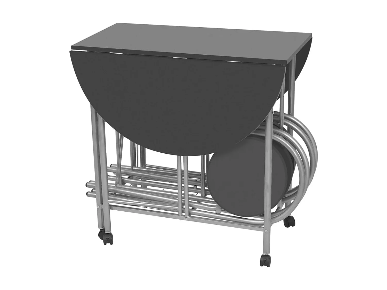 Ensemble de salle à manger pliable 5 pièces MDF noir
