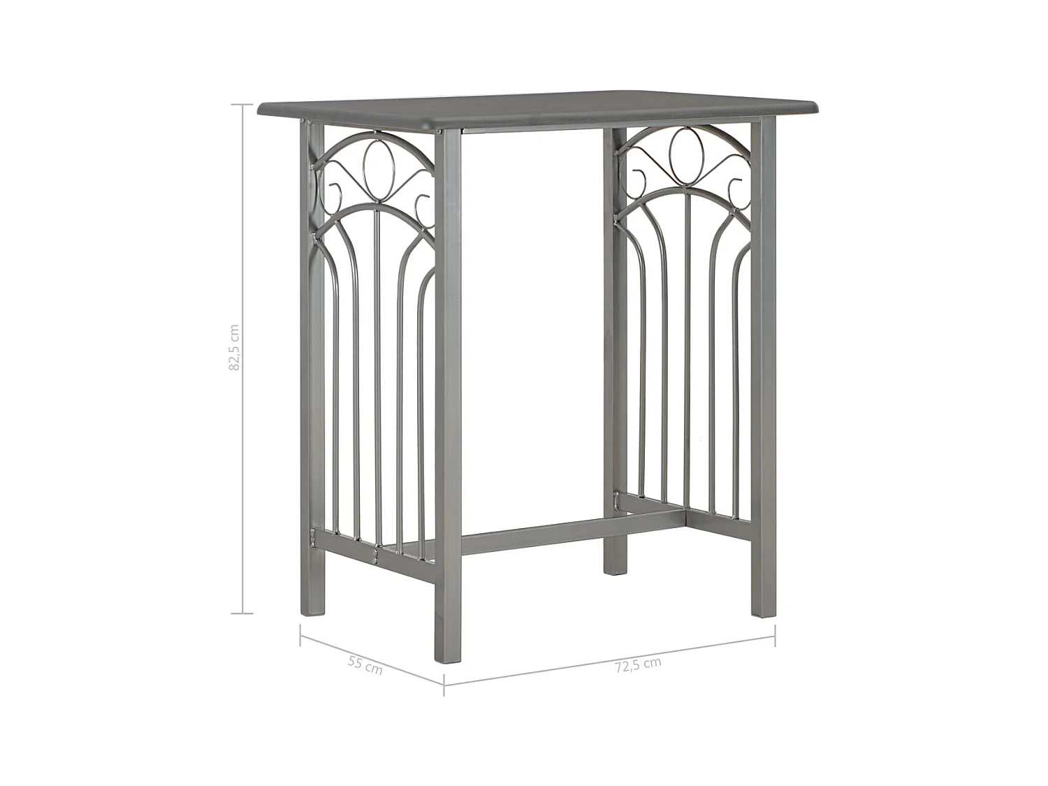 Set mesa y sillas altas de cocina 3 pzas madera acero antracita