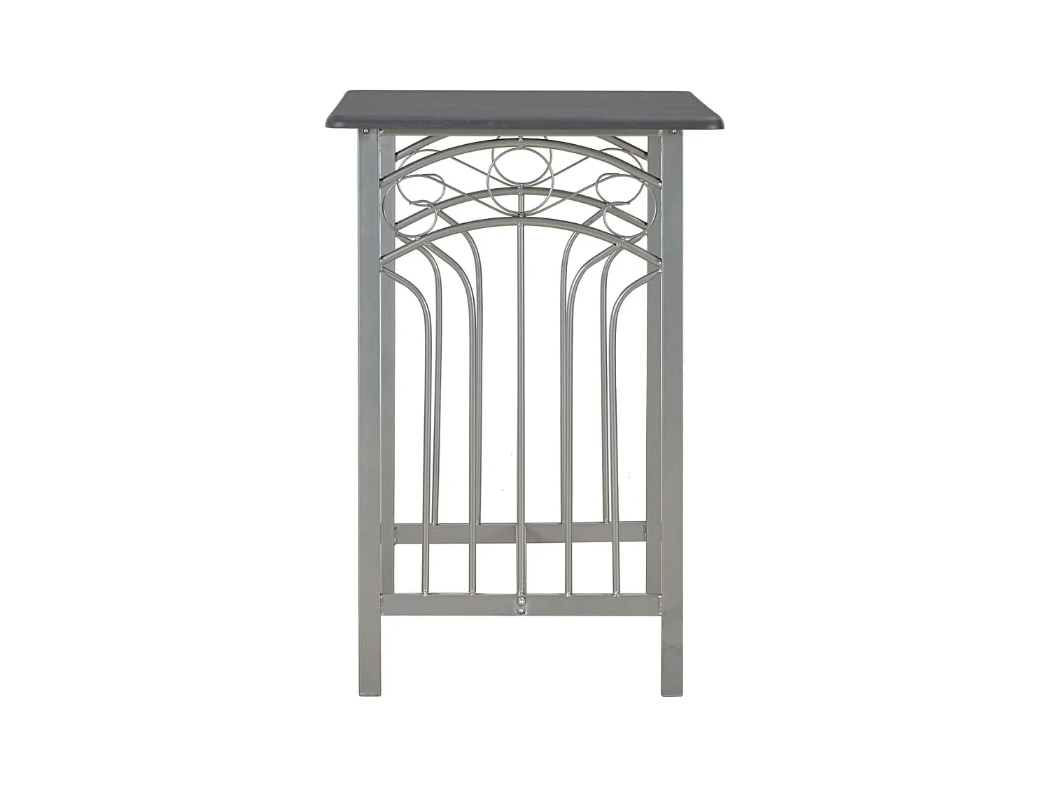 Set mesa y sillas altas de cocina 3 pzas madera acero antracita