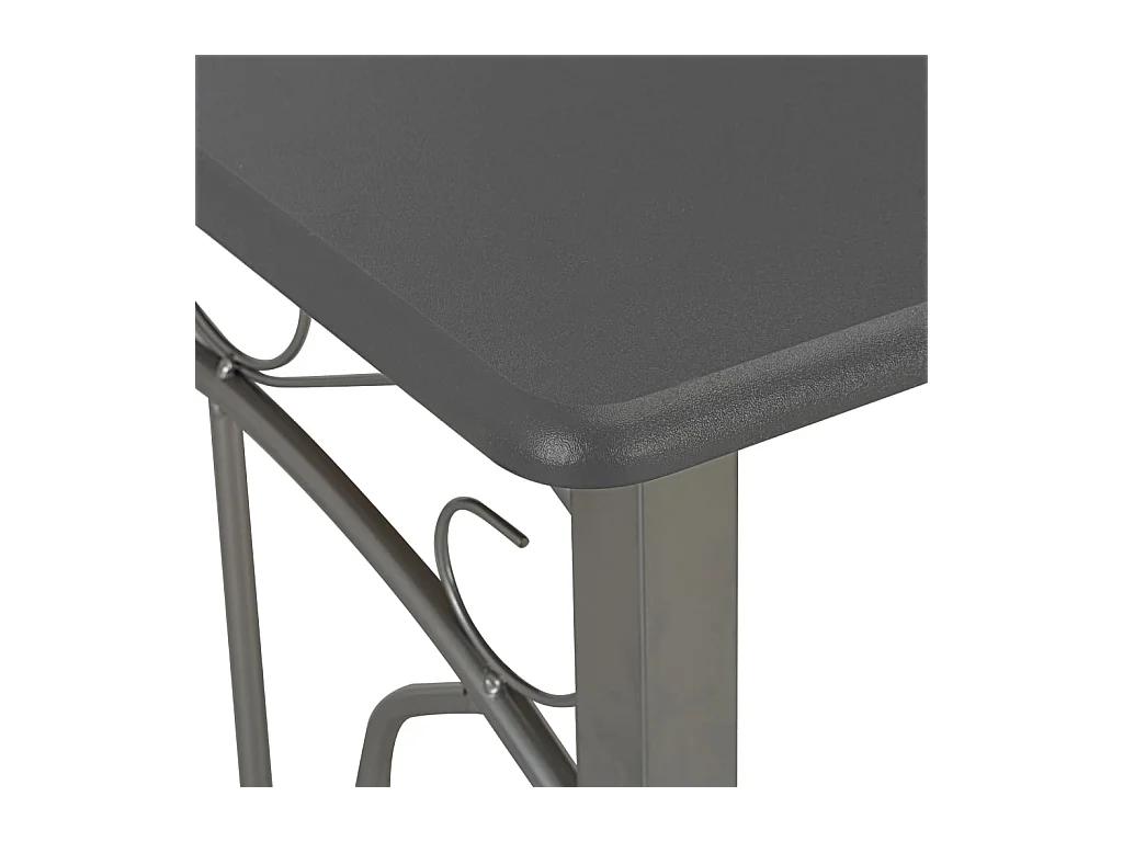 Set mesa y sillas altas de cocina 3 pzas madera acero antracita