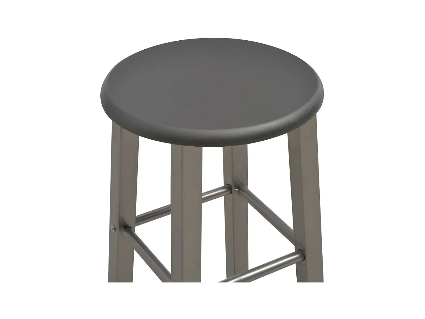 Set mesa y sillas altas de cocina 3 pzas madera acero antracita