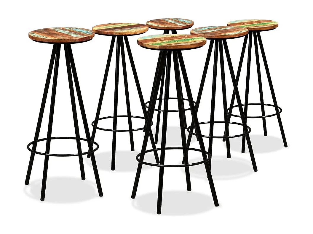 Ensemble de bar 7 pcs Bois d'acacia massif et de récupération