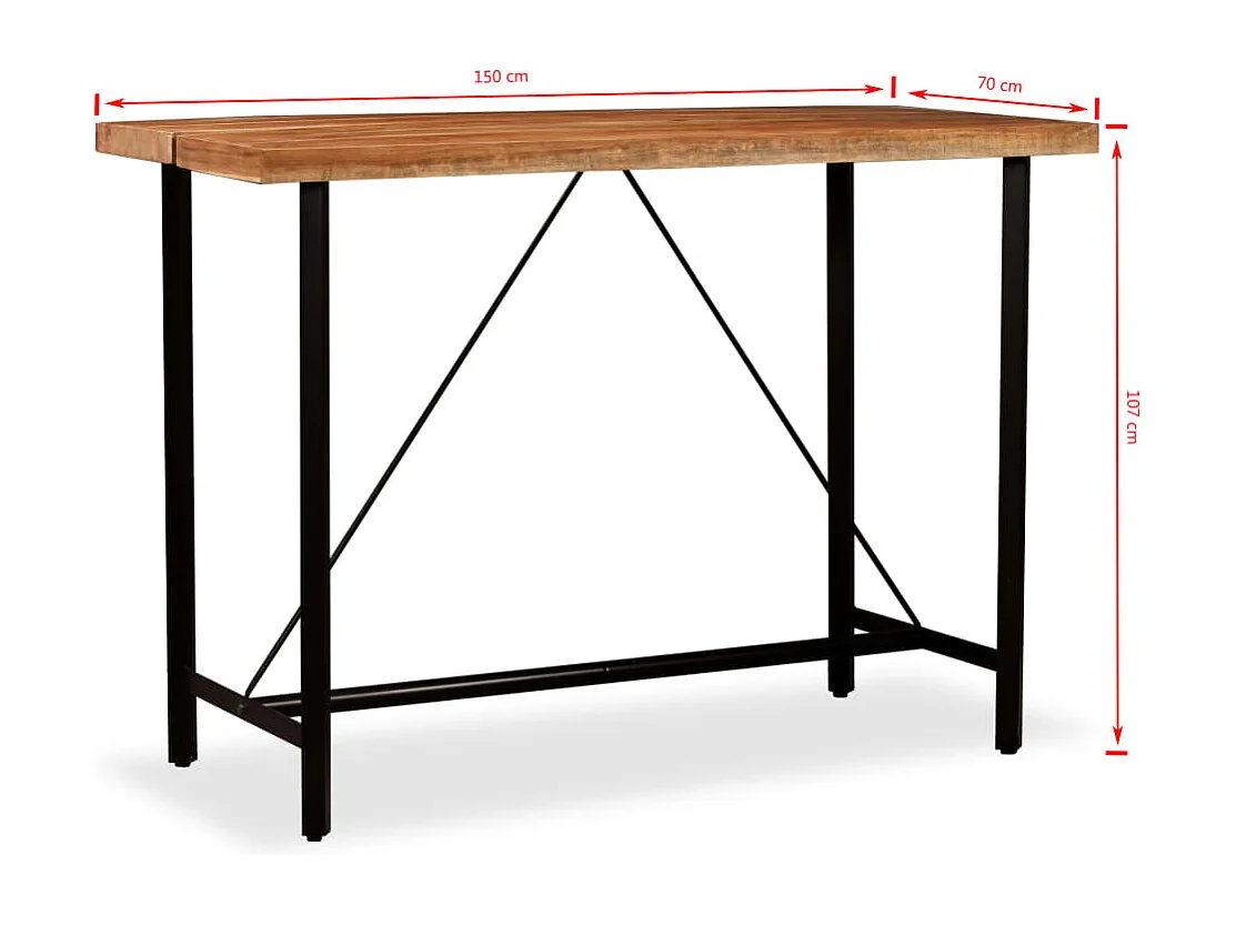 Ensemble de bar 7 pcs Bois d'acacia massif et de récupération