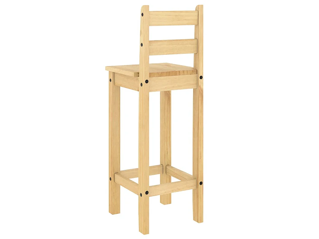 Chaises de bar lot de 2 bois de pin solide