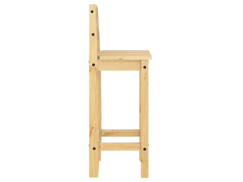 Chaises de bar lot de 2 bois de pin solide