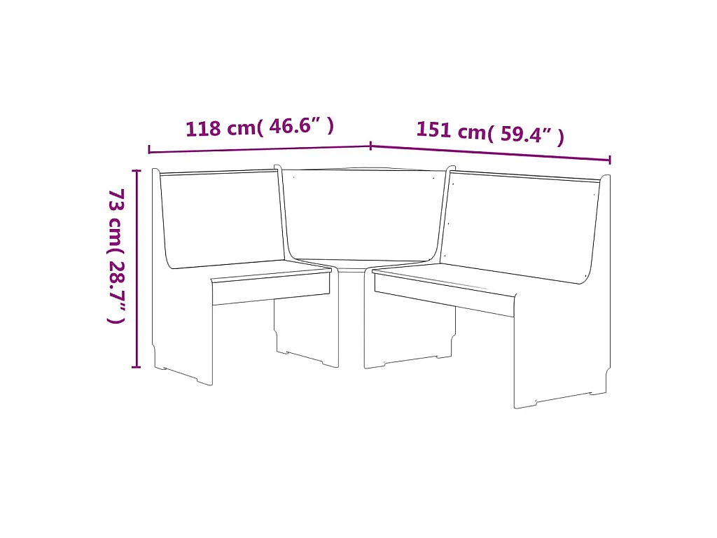 Ensemble à manger REINE 3 pcs marron miel blanc bois pin massif