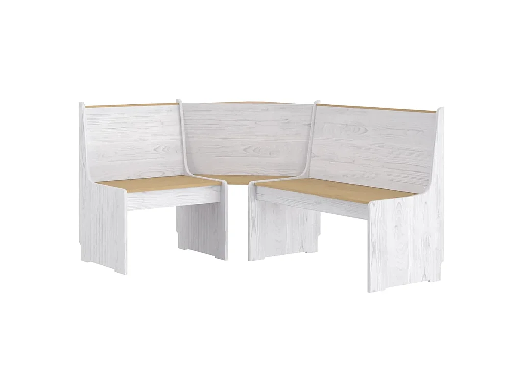 Ensemble à manger REINE 3 pcs marron miel blanc bois pin massif