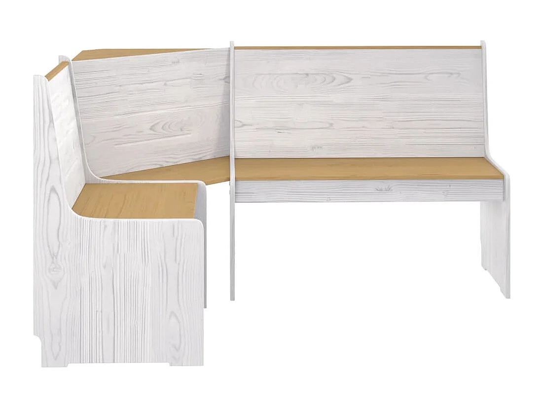 Ensemble à manger REINE 3 pcs marron miel blanc bois pin massif