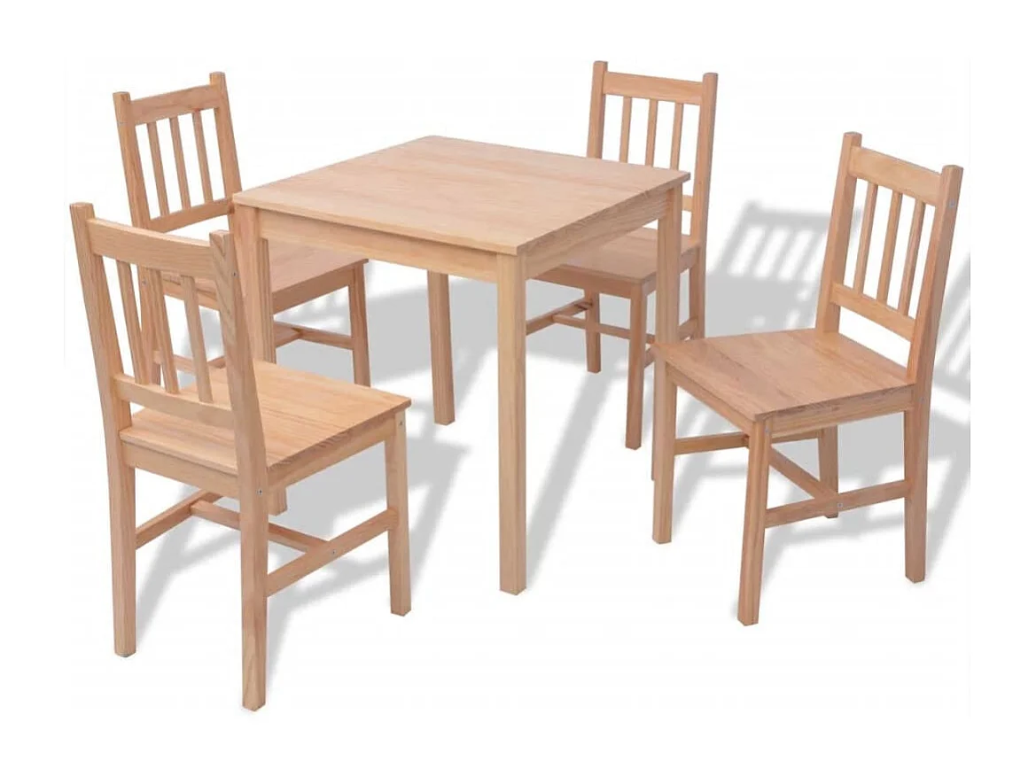 5-delige Eetkamerset grenenhout