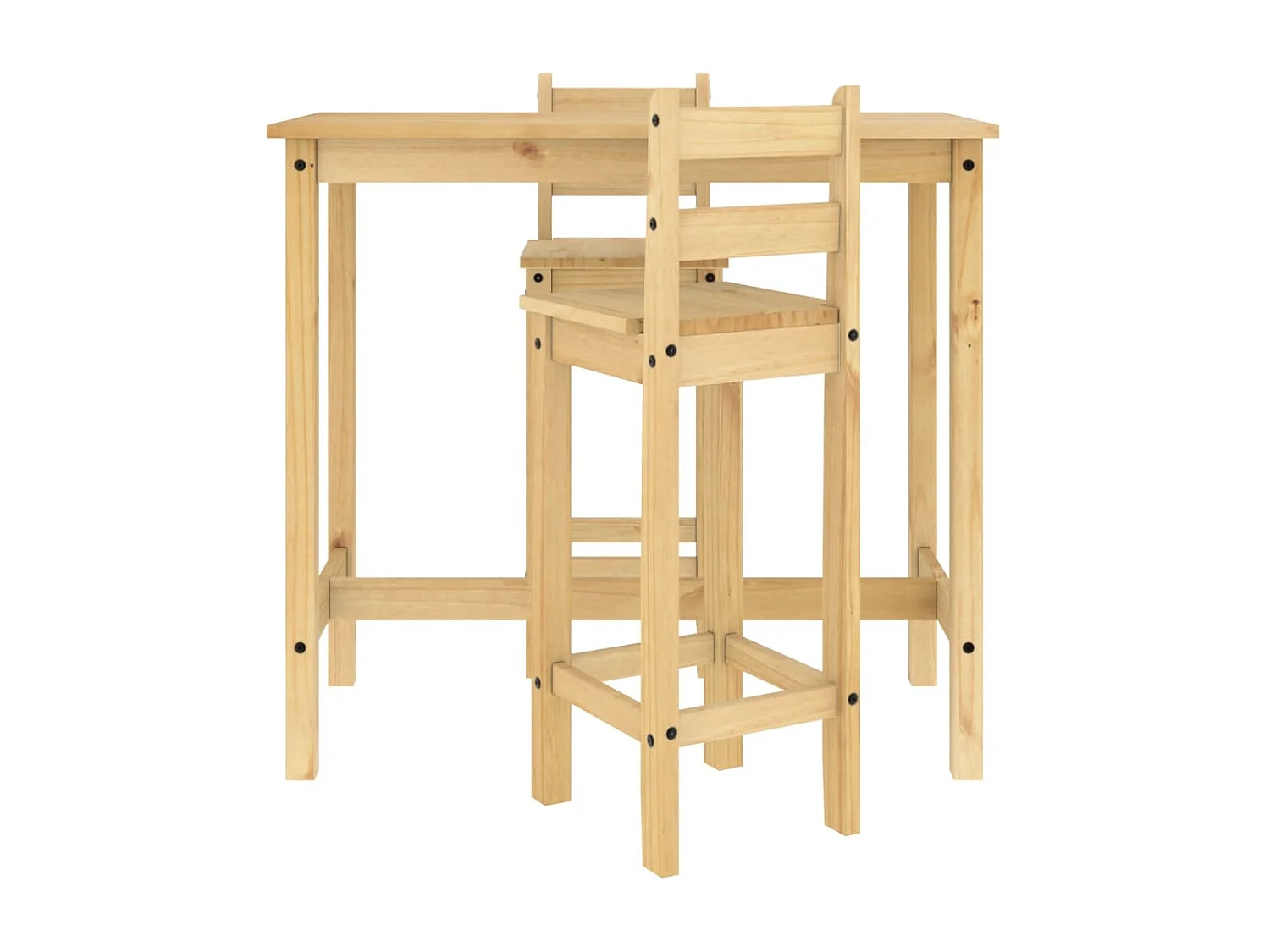 Ensemble de bar 3 pcs Bois de pin massif