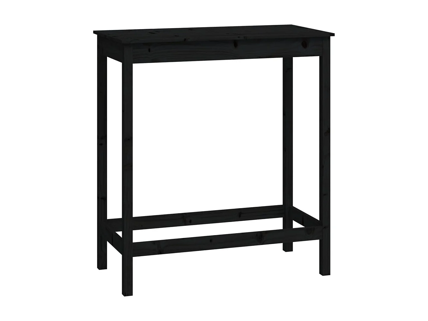 Ensemble de bar 5 pcs Noir Bois de pin massif