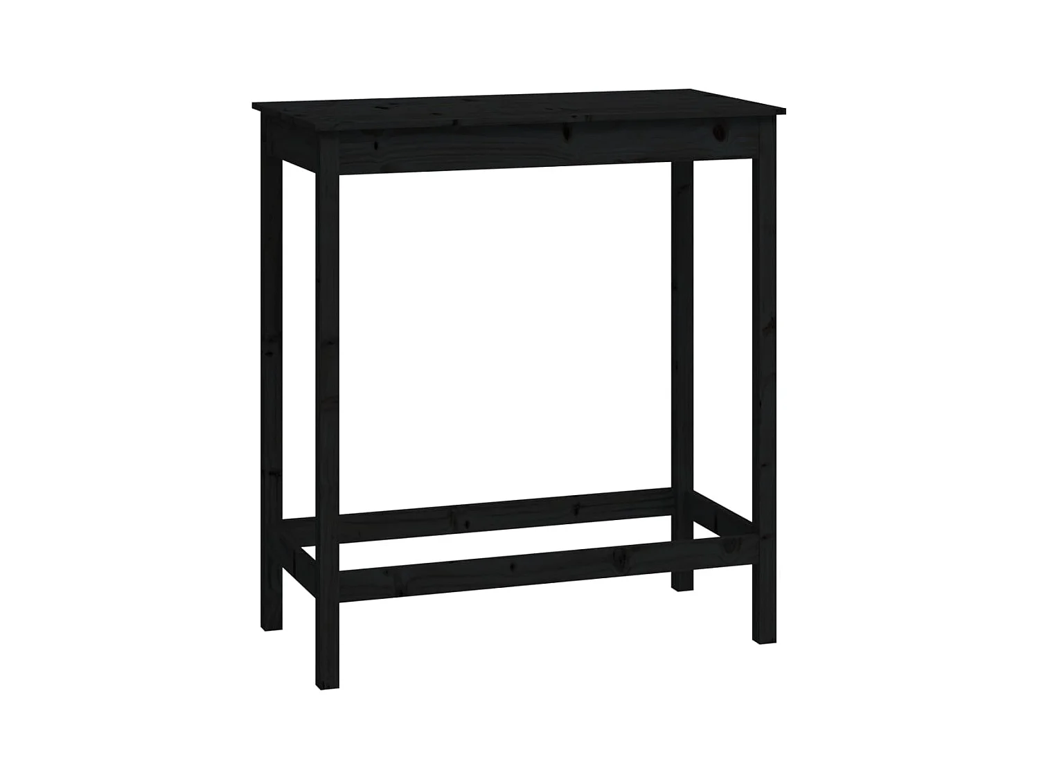 Ensemble de bar 5 pcs Noir Bois de pin massif