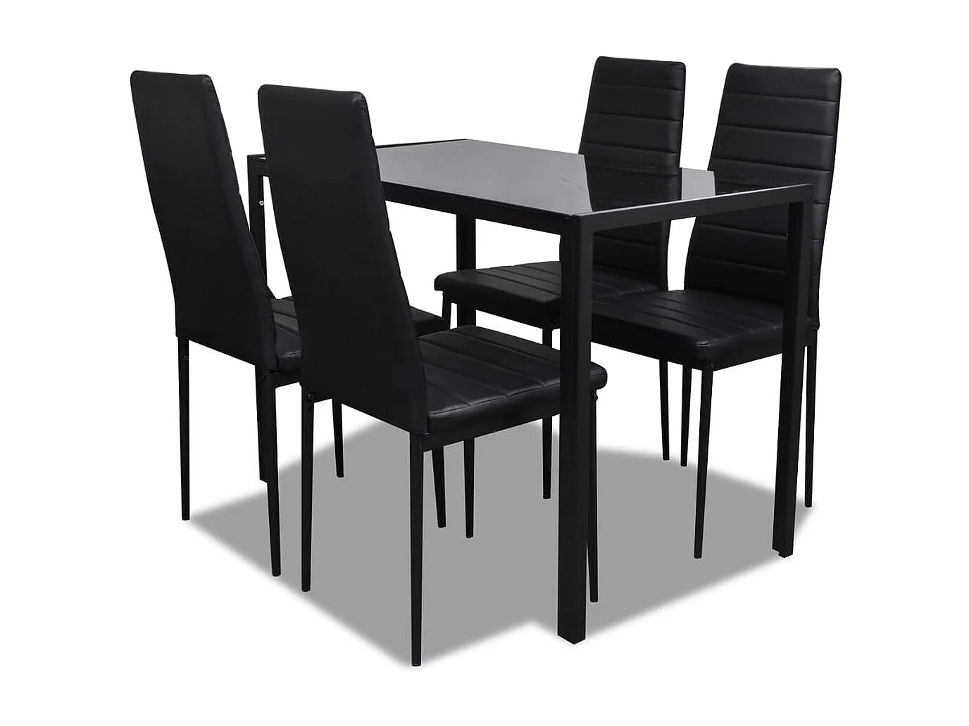 Conjunto de mesa y sillas de comedor 5 piezas negro