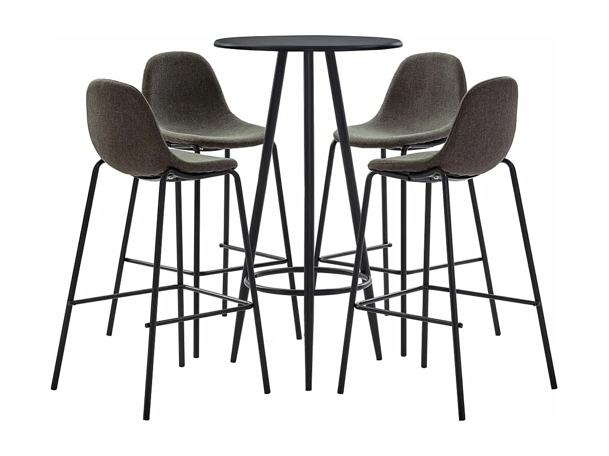 Ensemble de bar 5 pcs Tissu Gris foncé