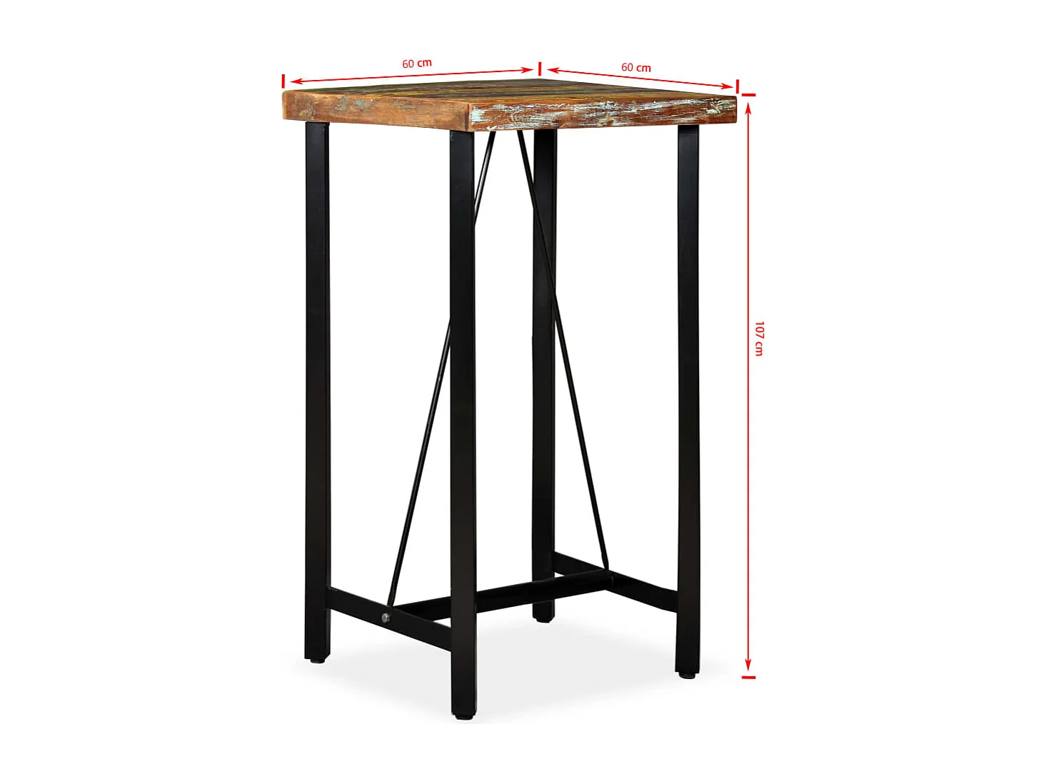 Ensemble de bar 3 pcs Bois de récupération massif