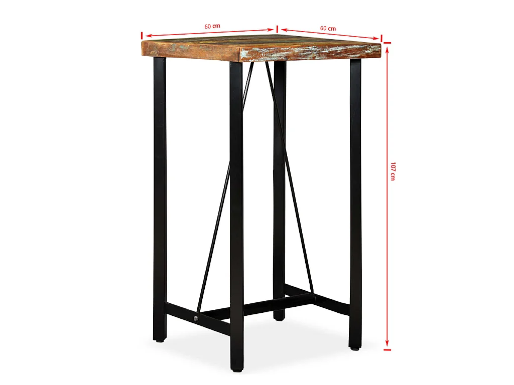 3-tlg. Bar-Set Altholz Massiv