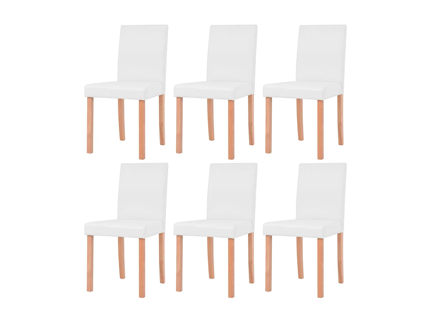 Sedie e Tavolo Pranzo 7 pz in Pelle Artificiale Quercia Crema