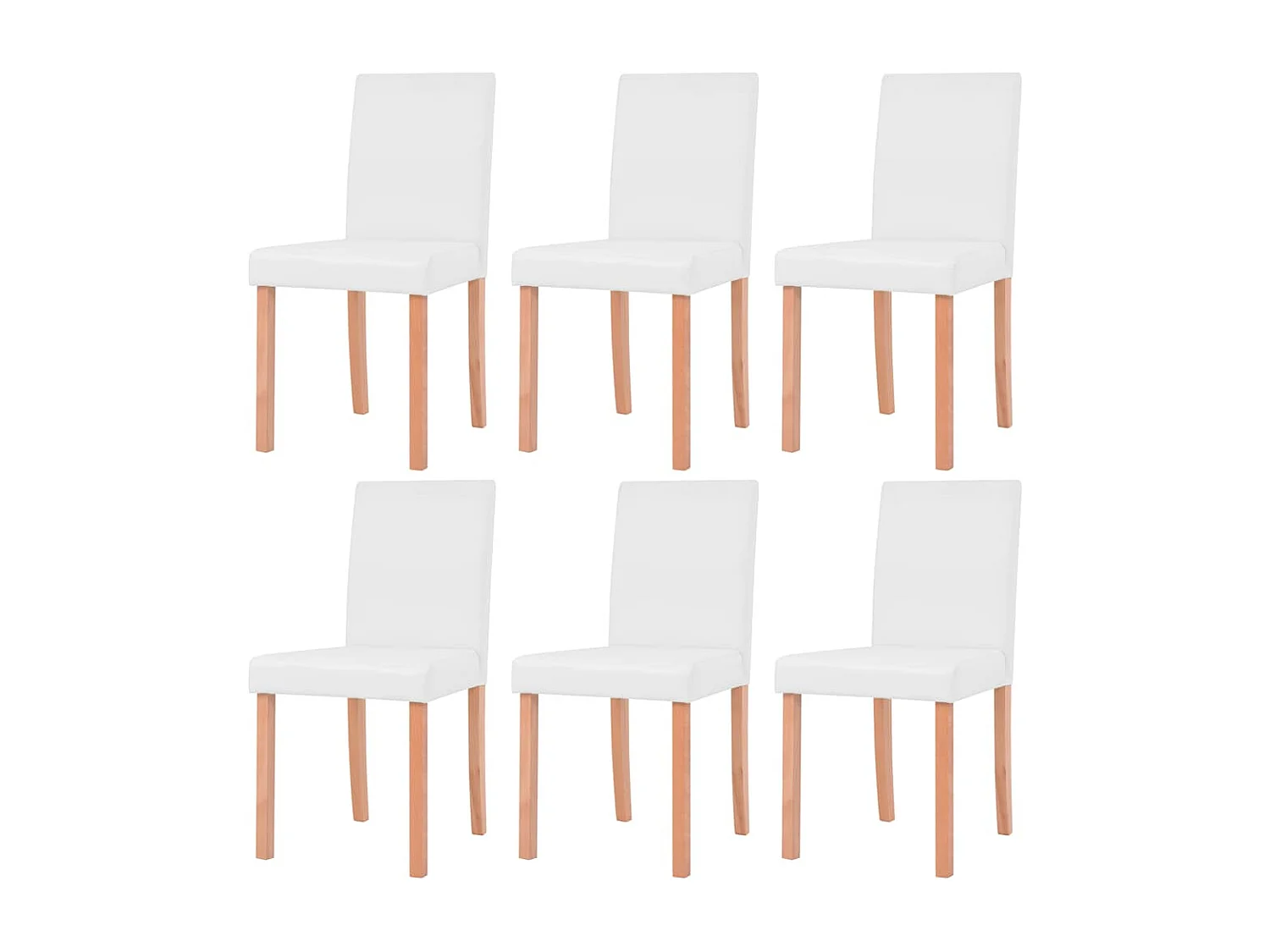 Mesa e cadeiras de jantar 7 pcs couro artificial carvalho creme