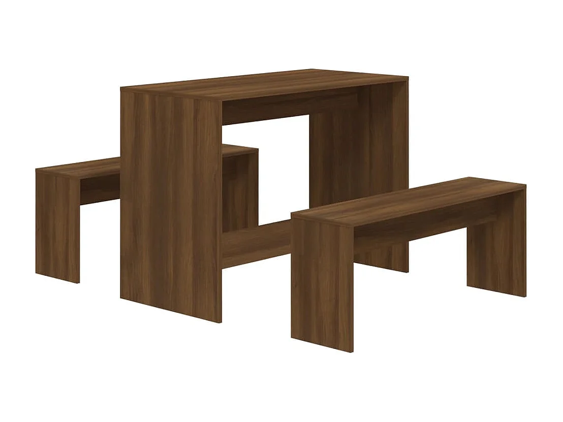 Ensemble à manger 3 pcs Chêne marron Bois d'ingénierie