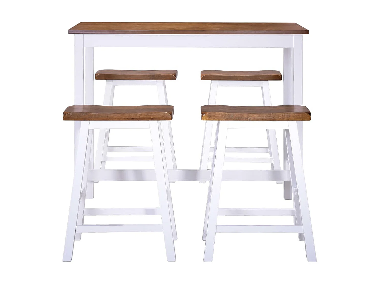 Table et tabouret de bar 5 pcs Bois massif