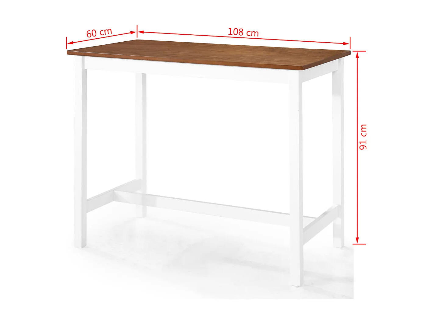 Table et tabouret de bar 5 pcs Bois massif